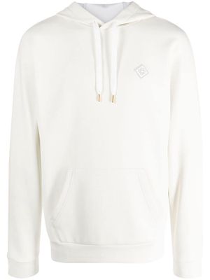 Casablanca logo-appliqué hoodie - White