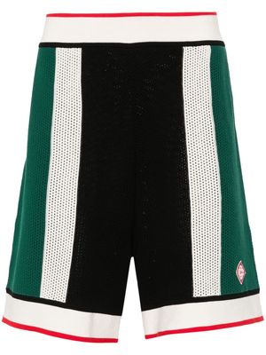 Casablanca logo-appliqué open-knit shorts - Green