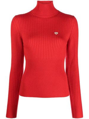 Casablanca logo-appliqué wool jumper - Red