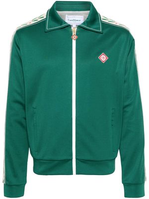 Casablanca logo-appliqué zip-up sweatshirt - Green
