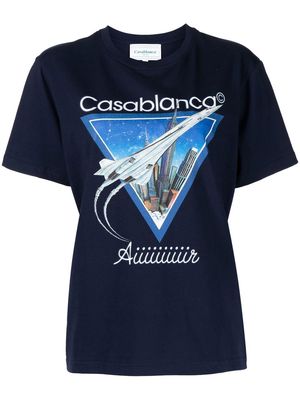 Casablanca logo graphic-print T-shirt - Blue