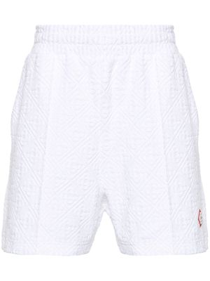 Casablanca logo-jacquard cotton-blend shorts - White