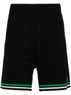 Casablanca logo-patch crochet tennis shorts - Black