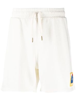 Casablanca logo-patch drawstring track shorts - White