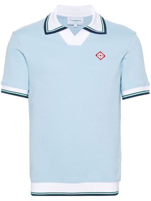 Casablanca logo-patch piqué polo shirt - Blue