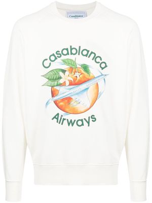 Casablanca logo-print Airways sweatshirt - White