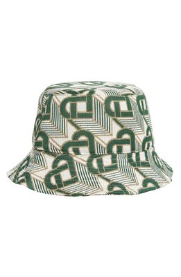 Casablanca Logo Print Bucket Hat in Evergreen