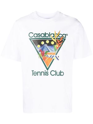 Casablanca logo-print cotton T-shirt - White