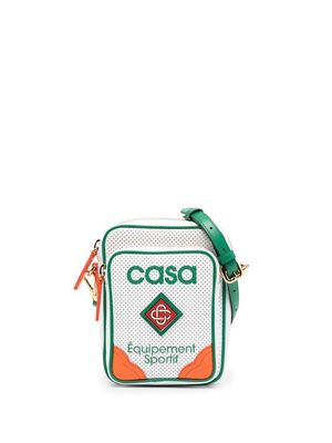 Casablanca logo-print crossbody bag - White