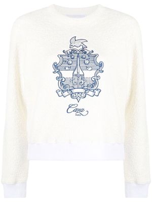 Casablanca logo-print detail sweatshirt - Neutrals