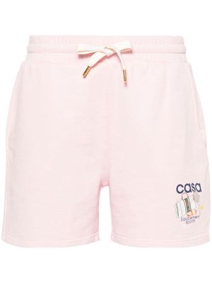 Casablanca logo-print organic cotton shorts - Pink