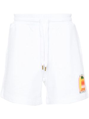 Casablanca logo-print organic cotton shorts - White