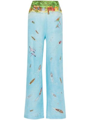 Casablanca Maison Sur Piloti straight trousers - Blue