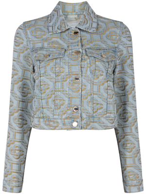 Casablanca monogram-jacquard denim jacket - Blue