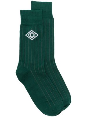 Casablanca monogram-logo socks - Green