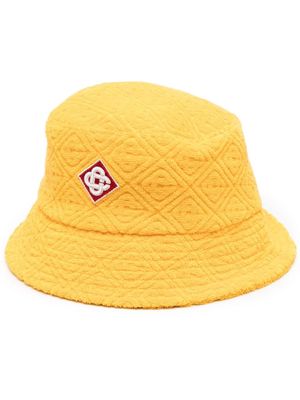 Casablanca monogram-pattern towelling bucket hat - Yellow