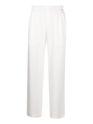 Casablanca monogram-print silk pajama trousers - White
