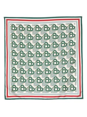 Casablanca monogram-print silk scarf - Green