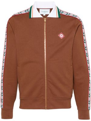 Casablanca Moto Sport Laurel zip-up sweatshirt - Brown