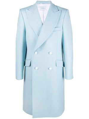 Casablanca notched-collar double-breasted coat - Blue