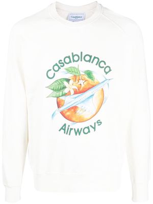 Casablanca organic-cotton graphic sweatshirt - White