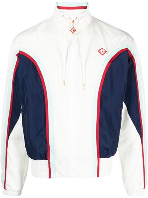 Casablanca panelled zip-up track jacket - White