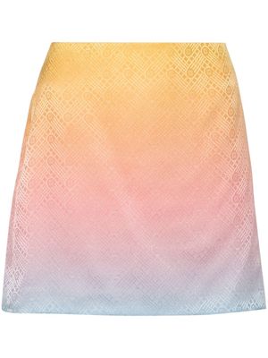 Casablanca Pastel Gradient silk mini skirt - Yellow