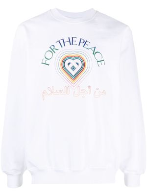 Casablanca Peace Gradient-print cotton sweatshirt - White