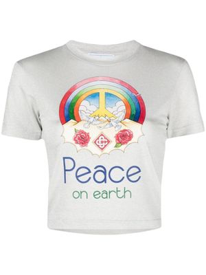 Casablanca Peace on Earth graphic-print T-shirt - Grey