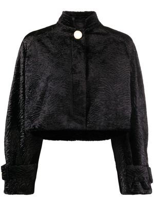 Casablanca pearl-button cropped jacket - Black