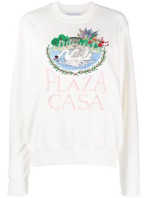 Casablanca Plaza Casa embroidered sweatshirt - Neutrals