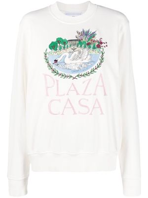 Casablanca Plaza Casa embroidered sweatshirt - White