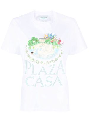 Casablanca Plaza Casa print T-shirt - White