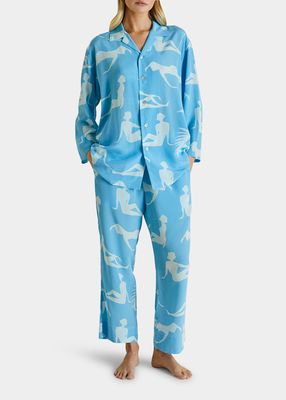 Casablanca Printed Silk Pajama Set