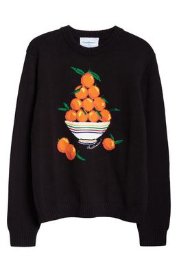 Casablanca Pyramide D'Oranges Intarsia Cotton Sweater in Black