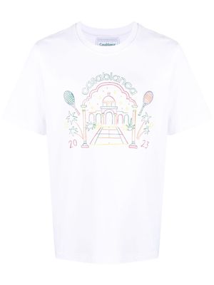 Casablanca Rainbow Crayon organic-cotton T-shirt - White