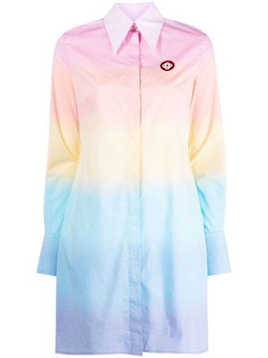 Casablanca rainbow gradient shirt dress - Blue