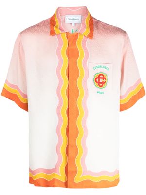 Casablanca rainbow monogram silk shirt - Neutrals