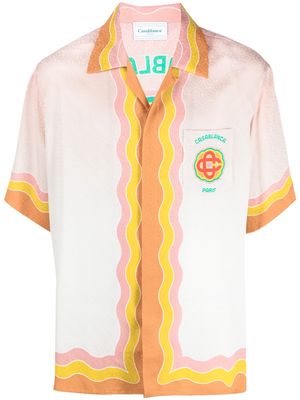 Casablanca rainbow monogram silk shirt - Pink