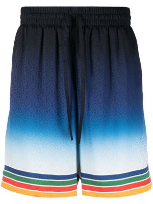 Casablanca Rainbow monogram silk shorts - Blue