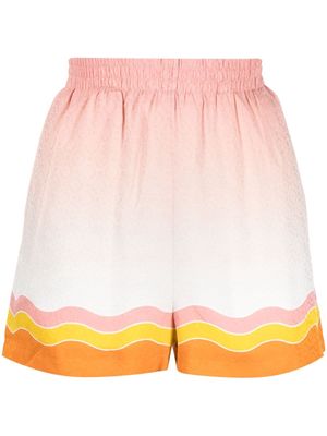 Casablanca Rainbow Monogram silk shorts - Pink