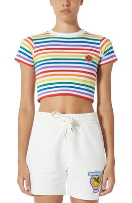 Casablanca Rainbow Stripe Logo Patch T-Shirt
