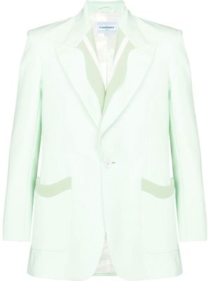 Casablanca ribbed-trim single-breasted blazer - Green