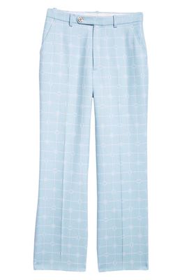 Casablanca Straight Leg Wool Blend Trousers in Corydalis Blue