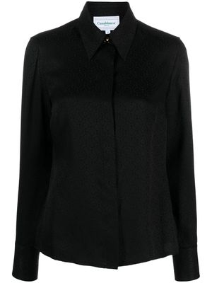 Casablanca straight-point collar silk shirt - Black
