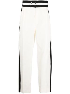 Casablanca stripe-detailed wide leg trousers - White