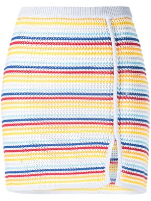 Casablanca stripe knitted miniskirt - Blue