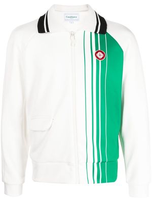 Casablanca striped logo-patch track jacket - White