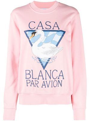 Casablanca swan patch sweatshirt - Pink