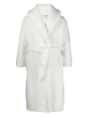 Casablanca teddy-texture bathrobe - White